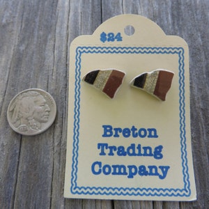 Historic Charleston broken china jewelry, South Carolina Stud Earrings- One of a Kind state cut out earrings OOAK SC