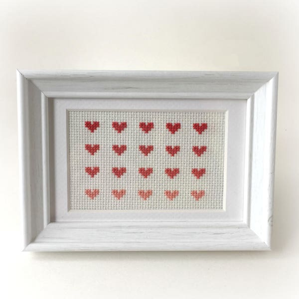 Free Cross-Stitch Pattern - Ombre Hearts
