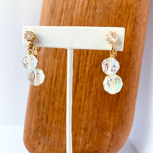 Vintage AB Drop Earrings | Aurora Borealis