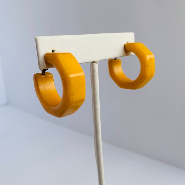 Mod Mustard Yellow Geometric Earrings