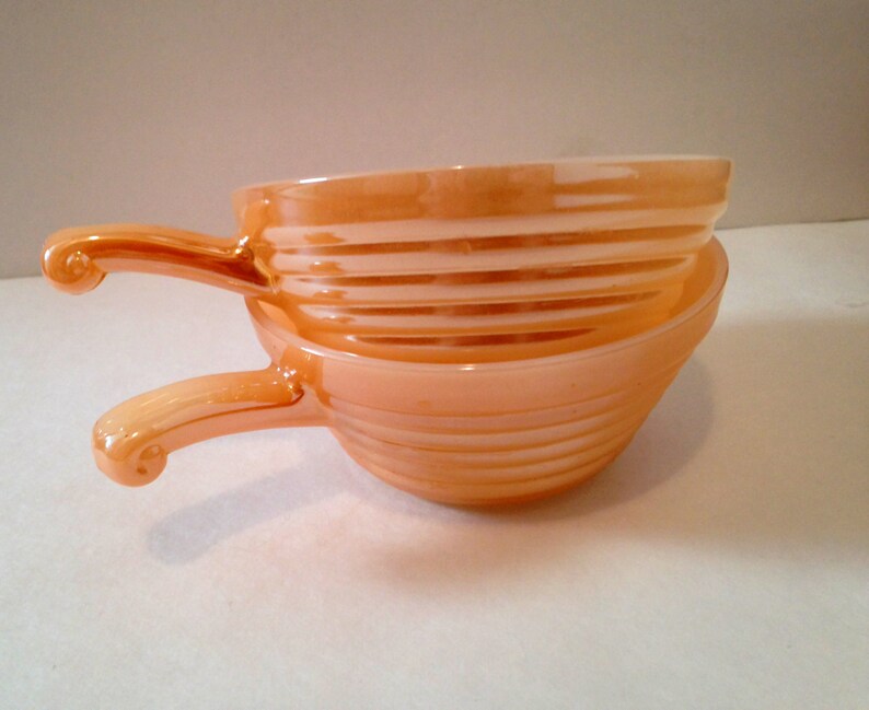 Vibrant Orange Fire King Soup Bowls Etsy