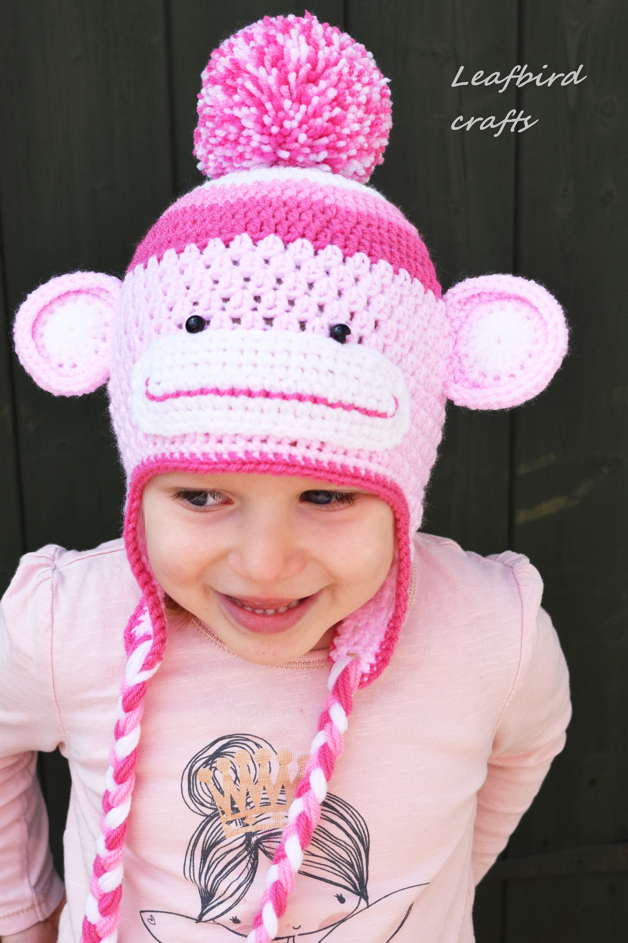 Handmade Socks Monkey Hat, Kids Hat, Character Hat, Socks Monkey Hat