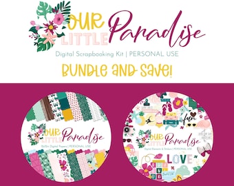 Onze Little Paradise Digital Scrapbooking Kit, zomerplakboekkit, tropische scrapbookingkit, digitale plakboekkit, scrapbooking
