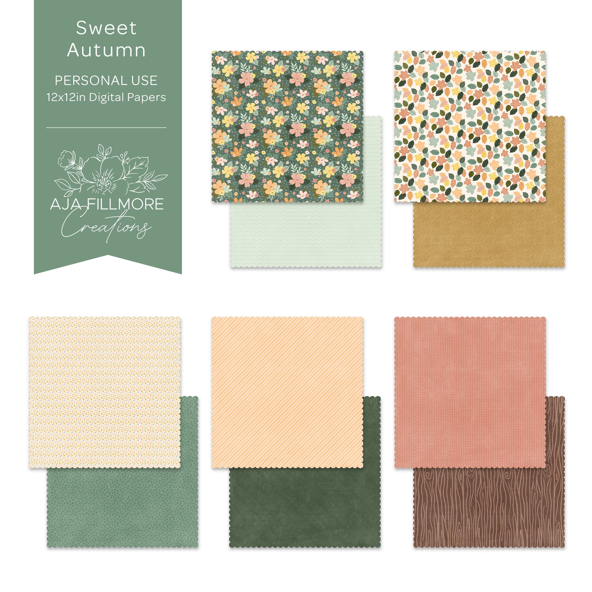 Sweet Autumn Digital Scrapbooking Kit Fall Scrapbook Kit - Etsy
