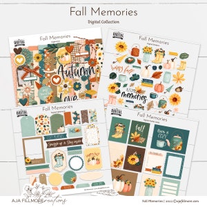 Collection de scrapbooking numérique d’automne, clipart d’automne, papier numérique d’automne, autocollants numériques d’automne, kit numérique d’automne, scrapbook d’automne, svg d’automne