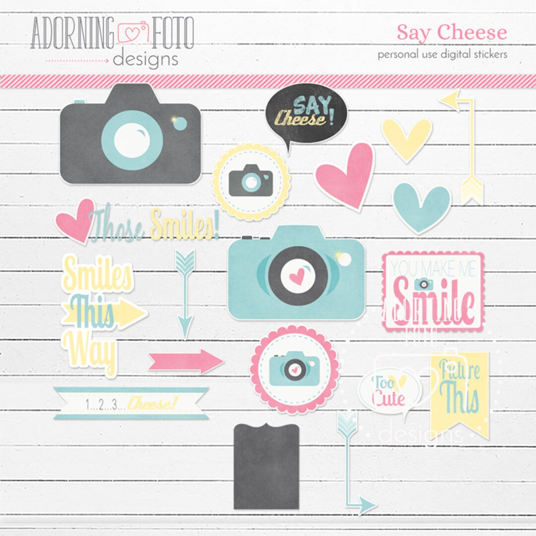 Snapshots Digital Scrapbooking Stickers, Scrapbook Digital Stickers Etsy