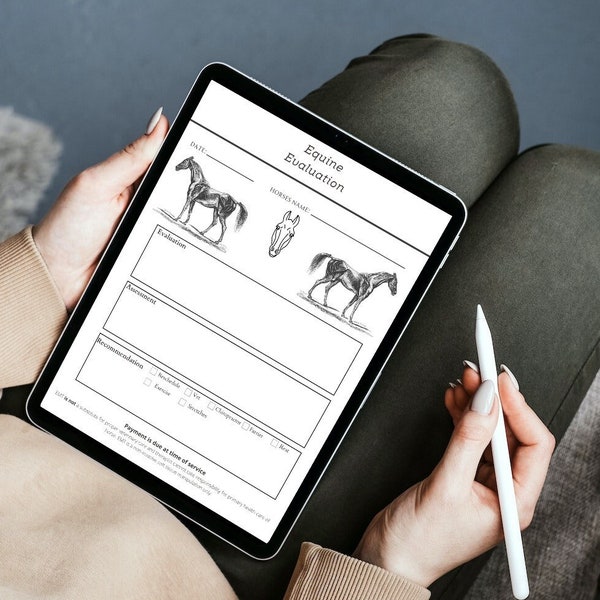 Fillable Equine Assessment Form with Muscles