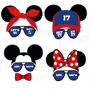 4er Pack - Buffalo Familie Maus Ohren - Hey ey ey ey - Let's Go Buffalo - Fußball - Josh Maus Ohren - Passende Familien Shirts - SVG - Bills