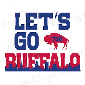 Let's Go Buffalo - Stadt Landschaft - Büffel Landschaft - Go Bills - Büffel Fußball - Fußball-Shirt - SVG - Cricut - Büffel Silhouette
