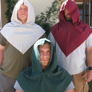 Viking &quot;Skjoldehamm&quot; hood, Medieval hood, Viking hood, SCA hood, SCA, costume hood, LARP