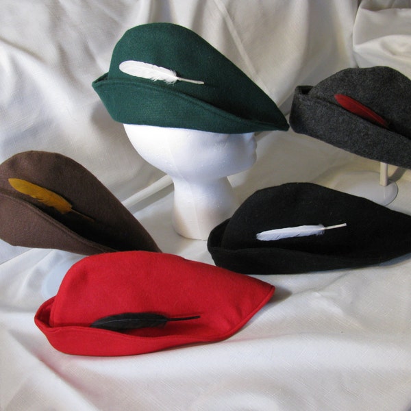 Child size Robin Hood hat, Robin Hood, Robin Hood hat, Medieval hat, Renaissance hat, Costume hat, kids hat, LARP, SCA