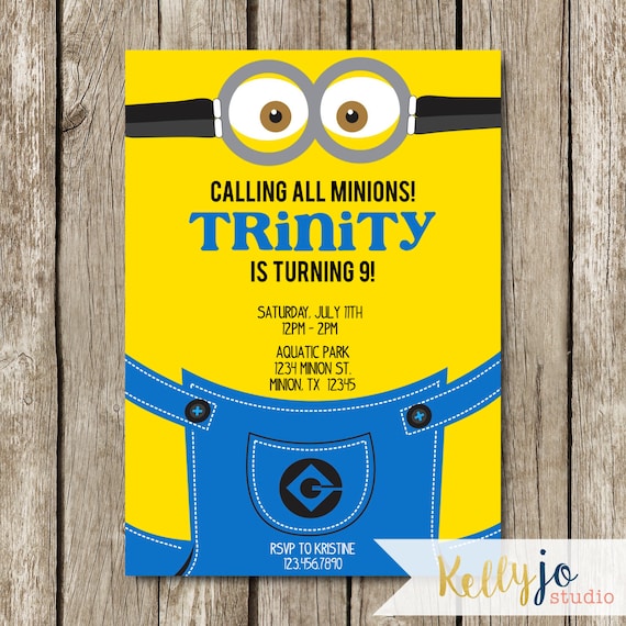 Free Minion Movie Printable Birthday Invitation Minions Mrs Kathy King