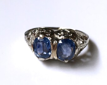 Art Deco Sapphire Filigree Ring