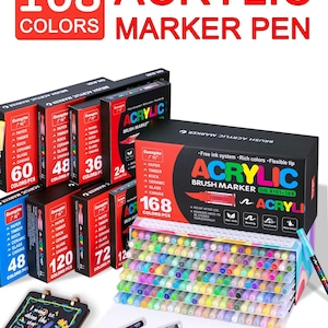 Acrylic Paint Markers Soft Brush Tip Pens and Markers Acrylic 12/24/36/48/60/72