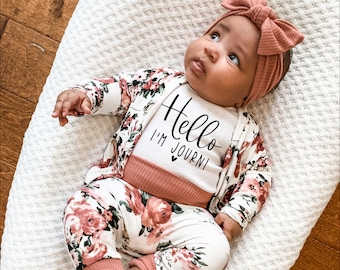 Handmade Baby Girl Outfit Baby Girl Outfit Going Home Outfit Baby Girl Gift Handmade Baby Clothes Floral Leggings Baby Cardigan Etsy