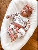 Handmade Baby Girl  Outfit / Baby Bubble Cardigan / Photo Outfit /  Baby Girl Gift /  Handmade Floral Leggings / Cardigan 