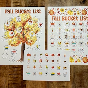 Fall Sticker Bucket List, Fall Bucket List, Fall Family Bucket List, Fall Activities for Kids, Autumn Bucket List for Kids
