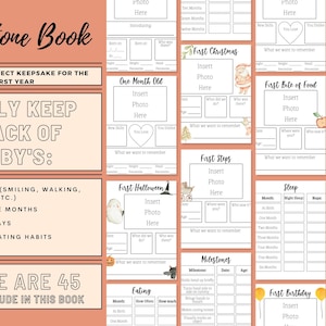Baby Milestone Book, Baby Memory Book, Baby&#39;s First Year, Baby Book, Memory Book, Baby Girl Memory Book