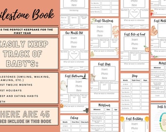 Baby Milestone Book, Baby Memory Book, Baby's Eerste Jaar, Baby Boek, Memory Book, Baby Girl Memory Book