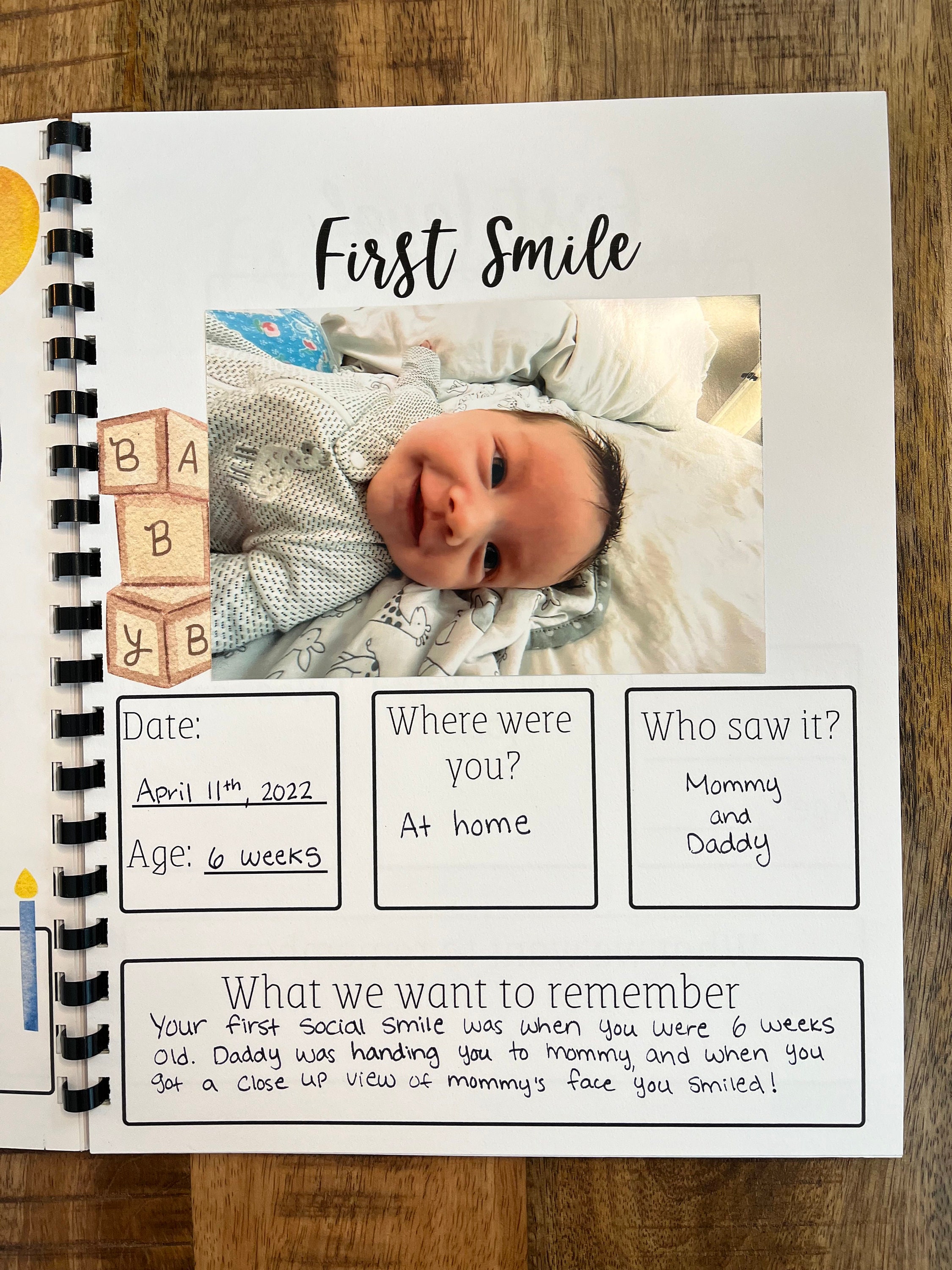 Baby Milestone Book, Printable Baby Milestone Book, Baby's First Year