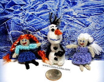 Mini Frozen Dolls - Handmade Knitted - Child Friendly