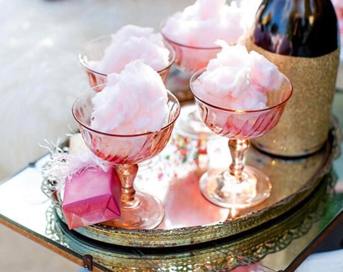 Pink Champagne Coupe Glasses Set of 4 Valentines Day Etsy