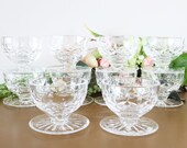 Waterford Lismore Footed Dessert Bowls Waterford Crystal 1960s Vintage Etched Pedestal Dessert Cups