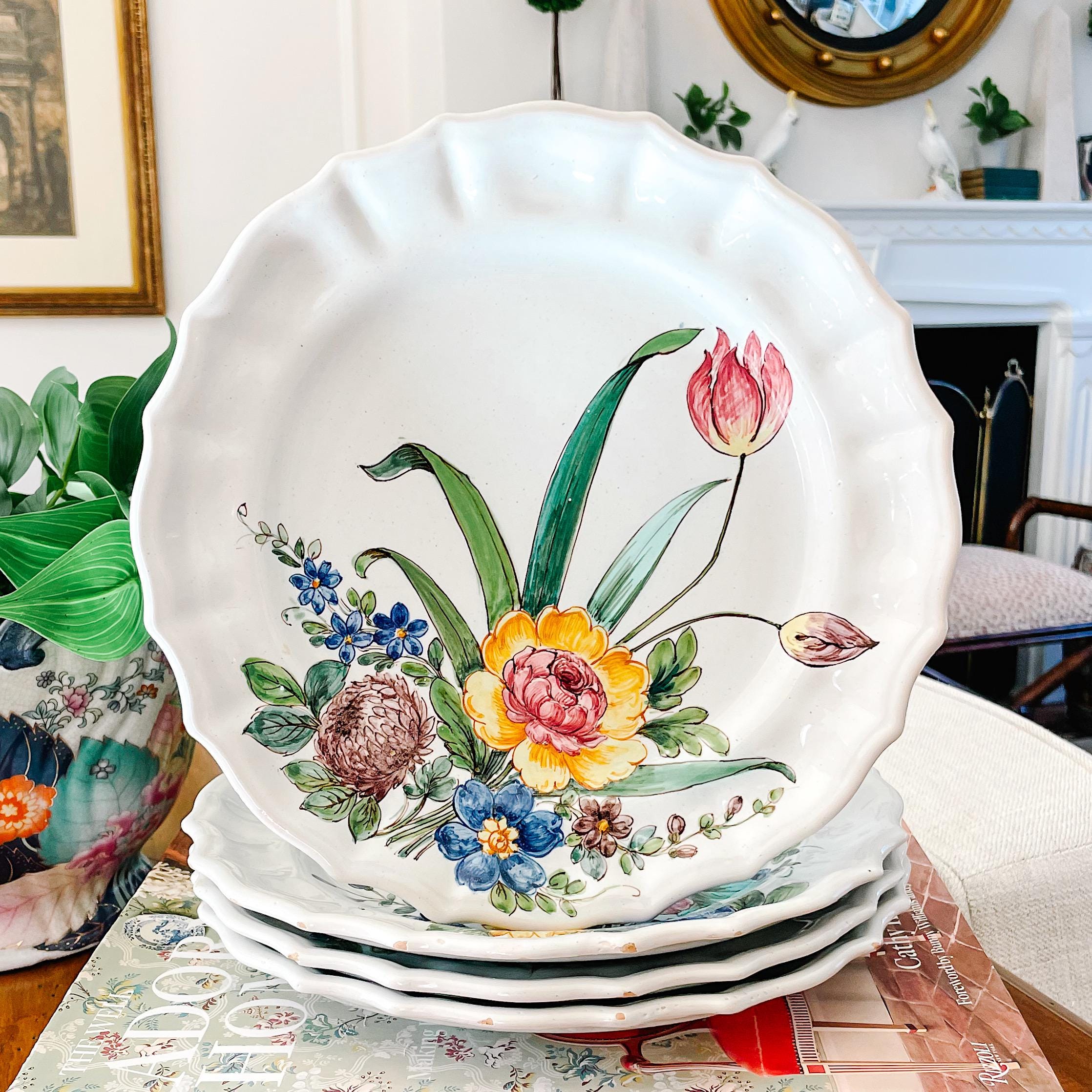 Antique Cantagalli Italian Renaissance Majolica Handpainted Floral