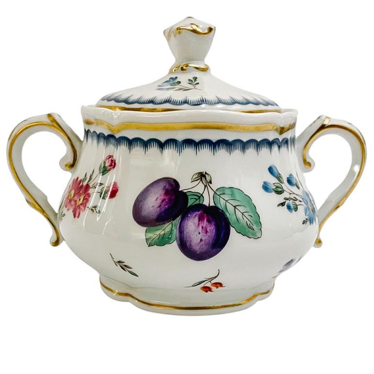 Vintage Richard Ginori Italian Fruit Coffee Set: 22-piece Antico