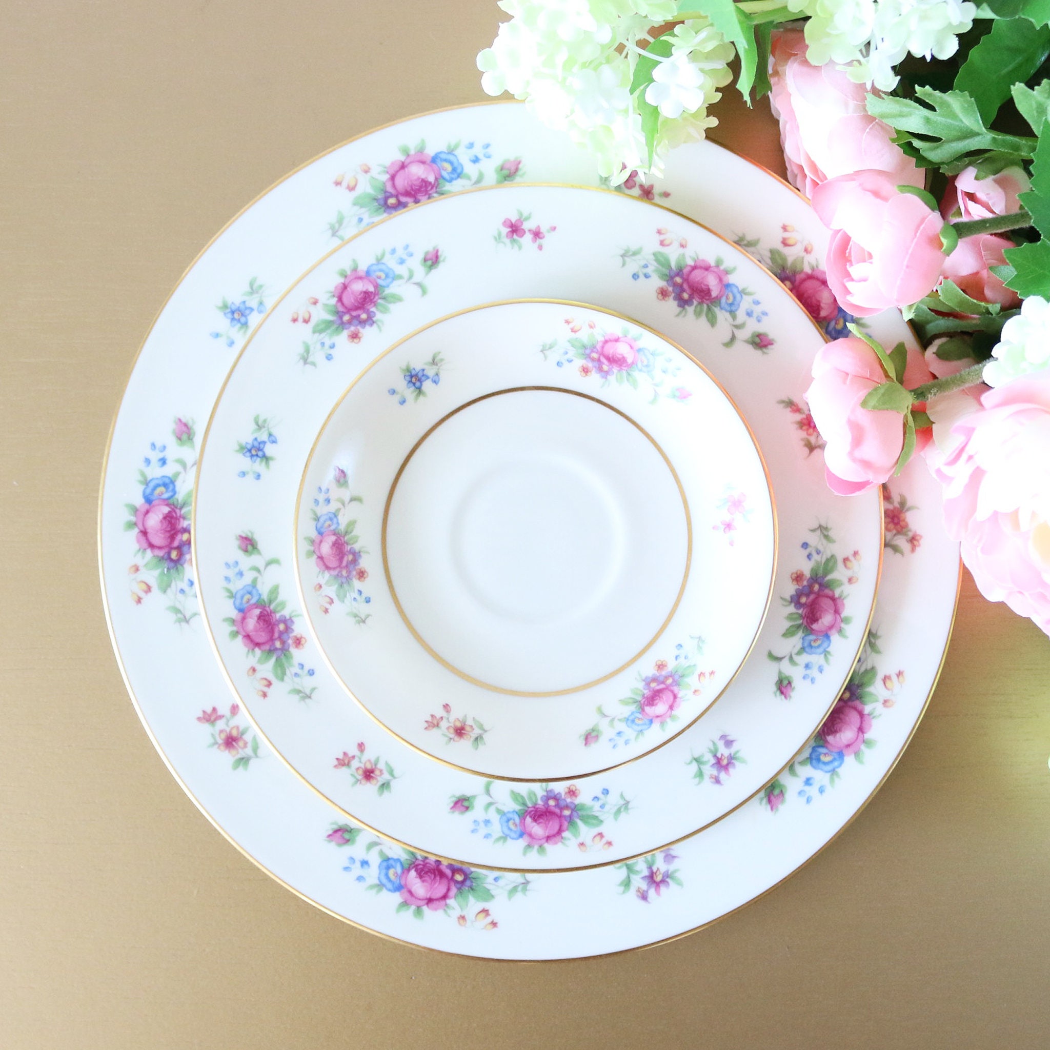 Lenox Dinnerware Set For 8 1950s Lenox Rose China Dinner Etsy