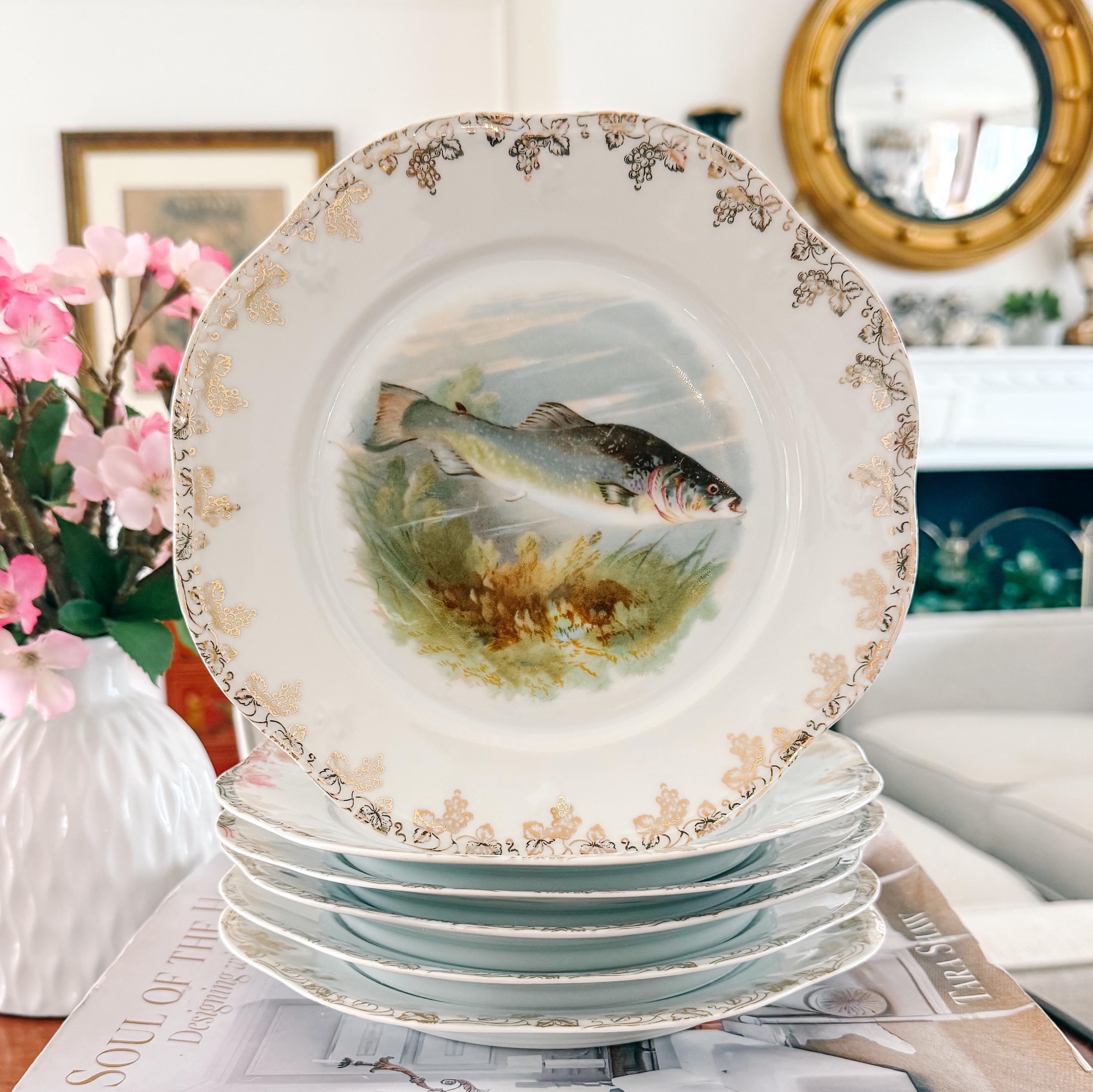 Vintage German Fish Plates - Etsy