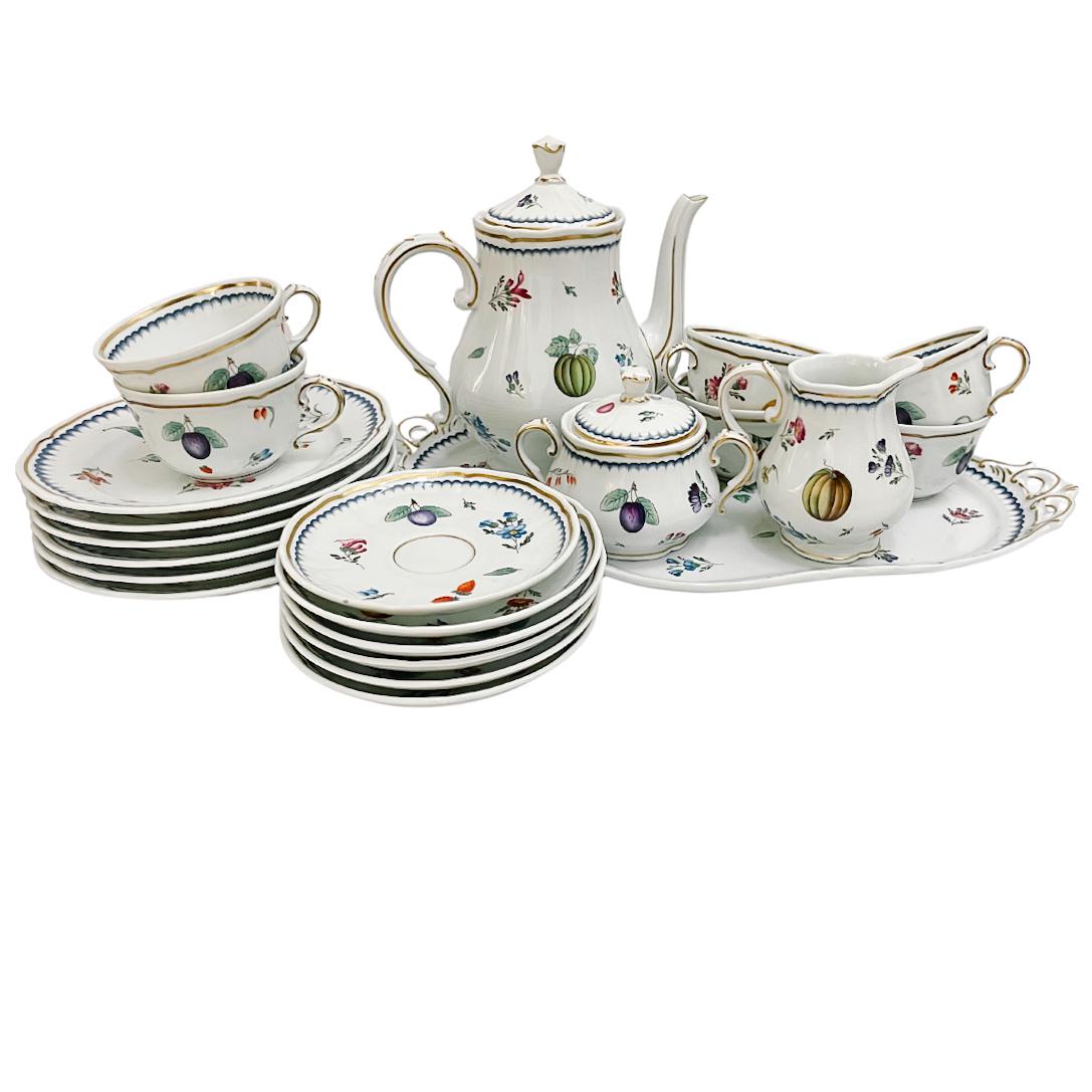 Vintage Richard Ginori Italian Fruit Coffee Set: 22-piece Antico