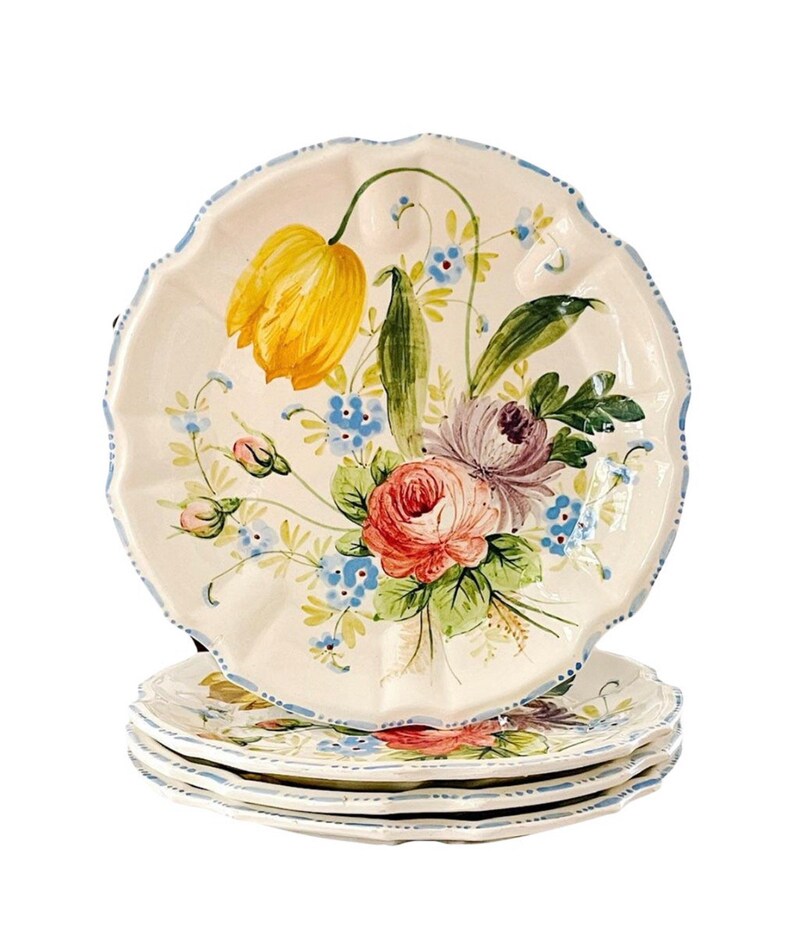 1930s Italian Renaissance Revival Majolica Floral Plates - Etsy