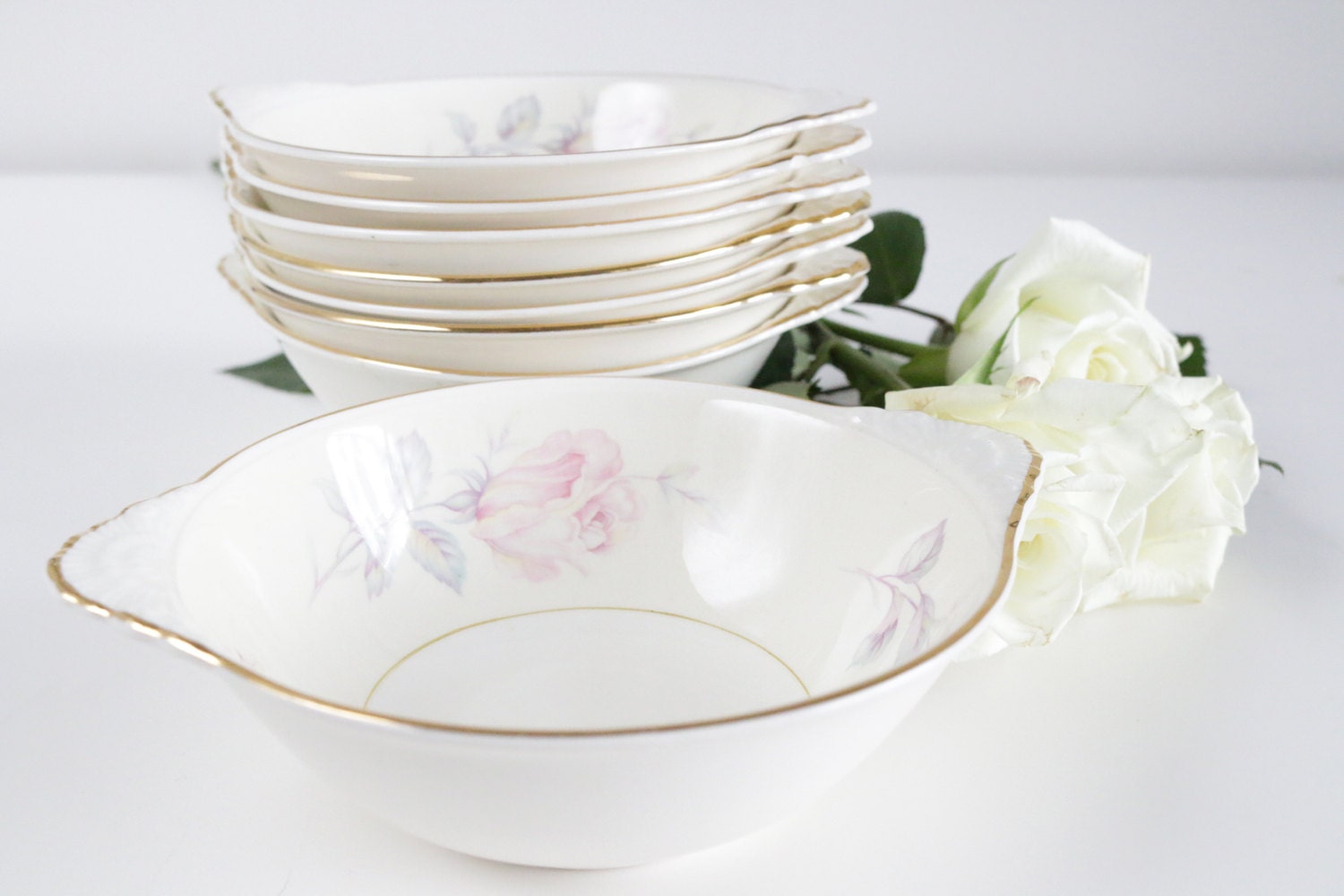 Handled Cereal Bowl Set Of 8 Soup Bowls With Handles Homer Etsy