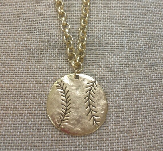 Baseball Necklace Pewter Etsy
