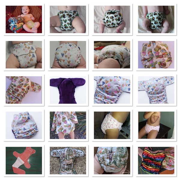 OS Versa SERGED Side Snap Cloth Diaper PDF Pattern. The Happy Hippos Fits 10-48lbs. AI2, AI1, Fitted, Pocket