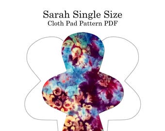 15" The Happy Hippos Sarah Cloth Pad Sewing PDF Cloth Pad Pattern and Instructions. Full Photo Tutorial Included.