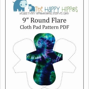 The Happy Hippos 9" Round Flare Sewing PDF Cloth Pad Pattern