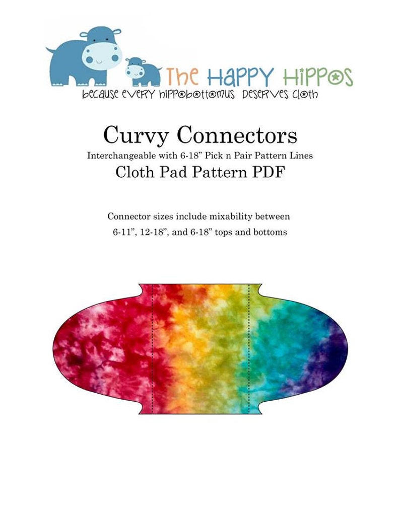 The Happy Hippos Curvy Embrace Connector/Wings PDF Sewing Pattern and Instructions Pick and Pair interchangable sizes/wings/flares image 1
