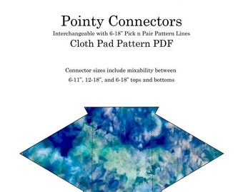 The Happy Hippos Pointy Connector/Wings PDF Sewing Pattern and Instructions (Pick and Pair interchangable sizes/wings/flares)