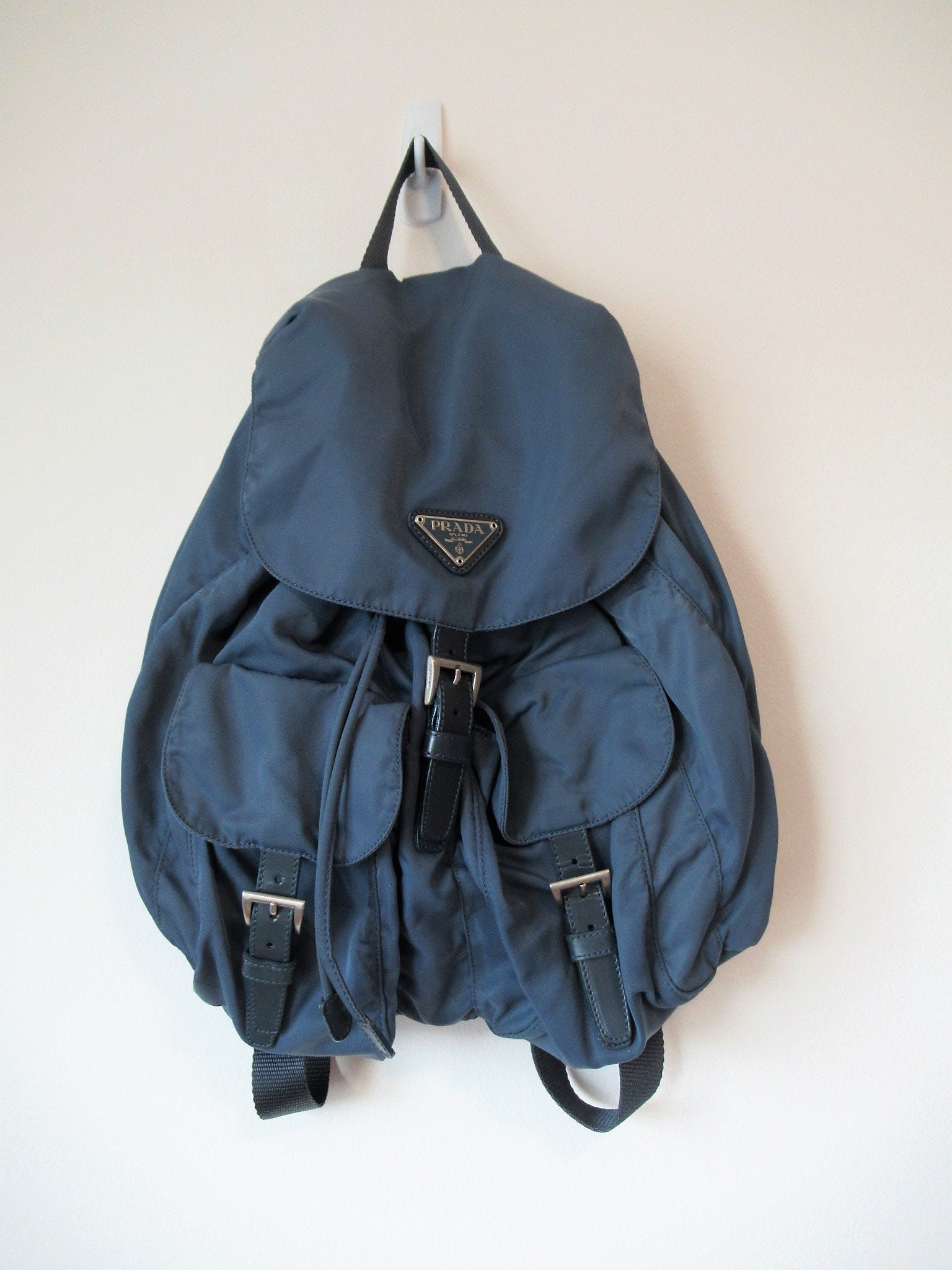 Prada Nylon Leather Backpack light blue blue Turquoise | Etsy