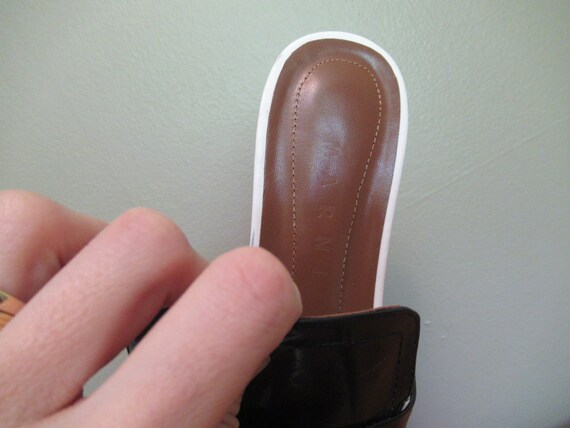 Size 38, Marni Sabot leather slides mules loafers… - image 6