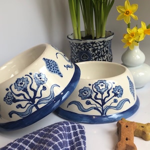 Hand Painted Marigold Collection Dog  Bowl   LARGE