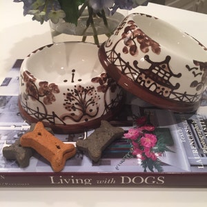 Chinoiserie Dog Bowl - MEDIUM Brown copyright design
