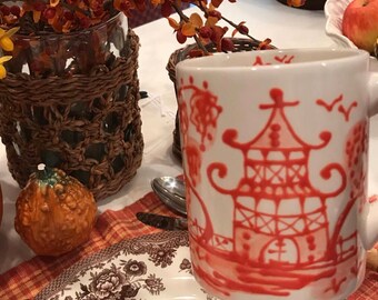Chinoiserie Mug - Bittersweet orange