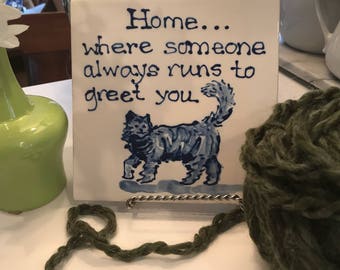 Home is where..cat  trivet  COPYRIGHT