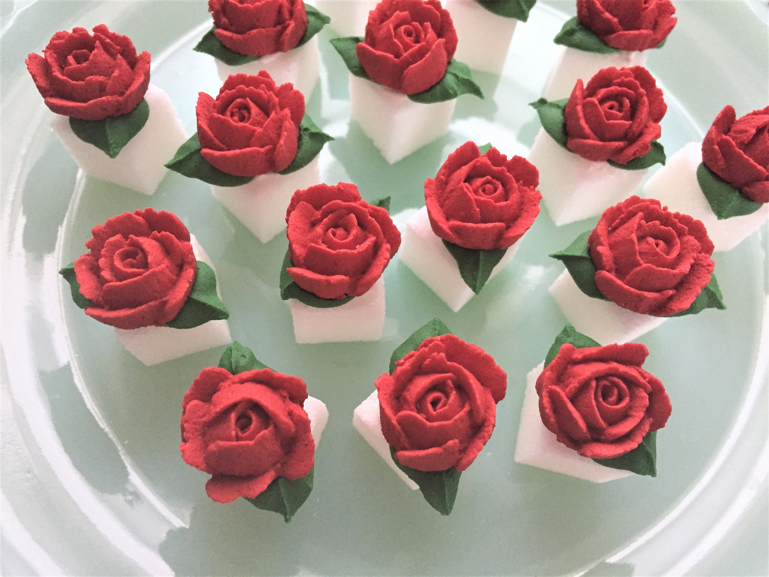 Roses Are Red Royal Icing Red Roses Flowers Only OR on Sugar Etsy