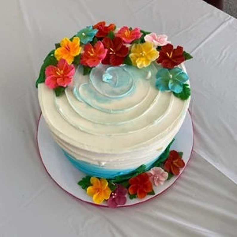Royal Icing Hibiscus Flowers in Bright Summer Colours With Etsy Canada