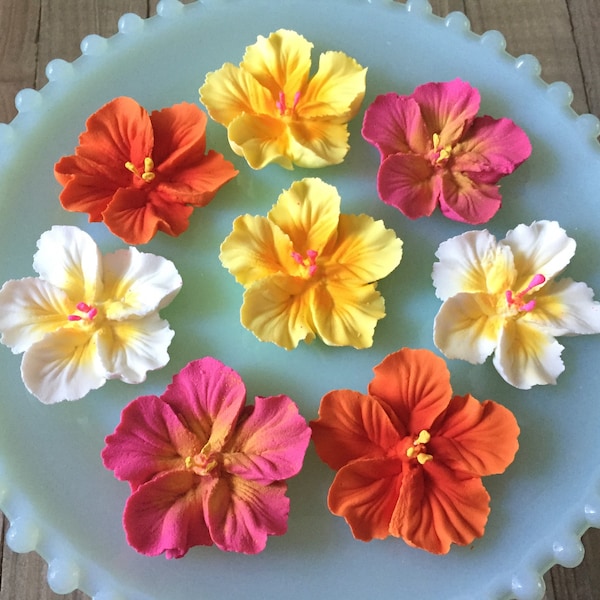Glaçage royal Fleurs d'hibiscus pour gâteaux Décoration florale pour petits gâteaux