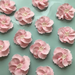 Royal Icing Flowers Soft Pink Weddings Events Showers Cake Toppers Cupcakes